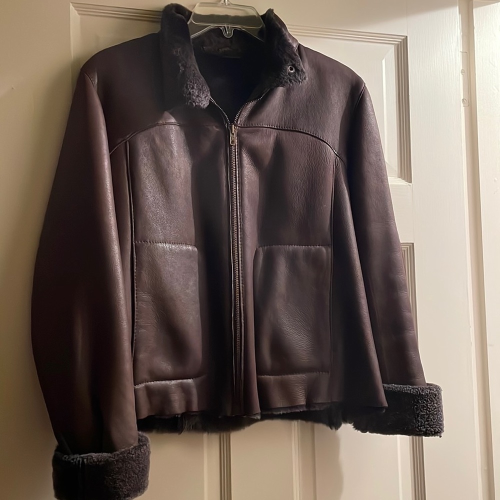 Chocolate shearling jacket size small